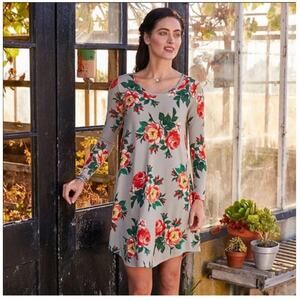 Matilda Jane Womens Say I'm A Dreamer Dress Size Medium Yellow Floral Boho Fall